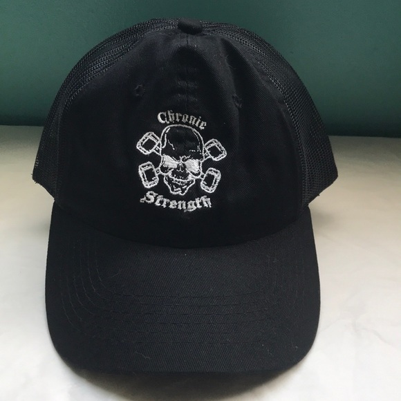 Chronic Strength black meshback velcro cap/hat - Picture 1 of 8